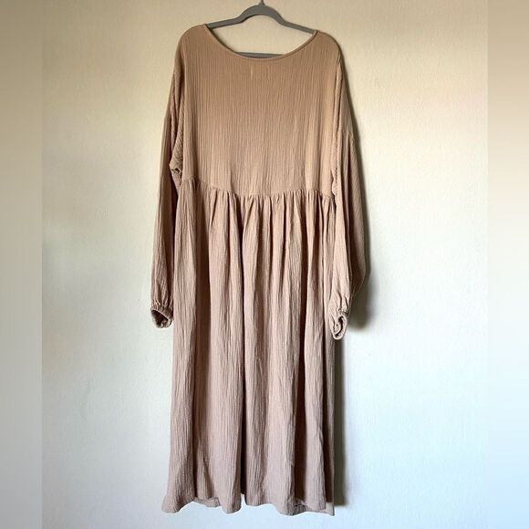 Boheme Goods French Maxi Tan Cream Dress Garmentory Oversized Size 2 - Picture 10 of 10
